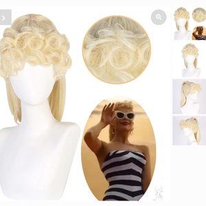 Barbie Movie Retro Ponytail Curls Curl Vintage Cosplay Wig